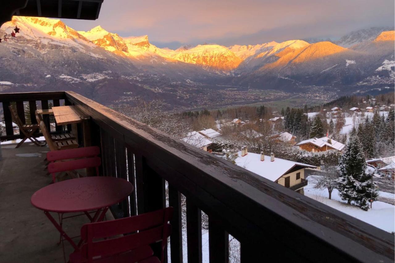 Large Apt 80M Superb View Mont-Blanc 6P Lägenhet Combloux Exteriör bild