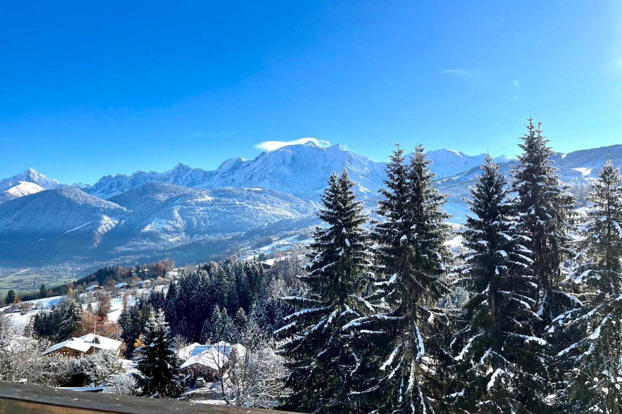Large Apt 80M Superb View Mont-Blanc 6P Lägenhet Combloux Exteriör bild
